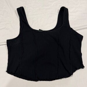 wild fable Black Ribbed Crop Tank Top